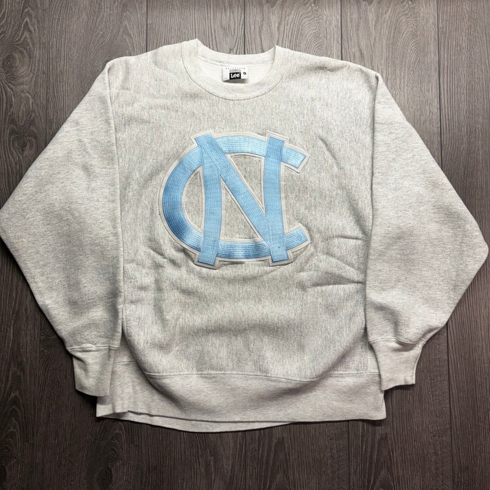 Vintage UNC North Carolina Tar Heels XL Sweatshirt Gray Mens Lee Cross Grain